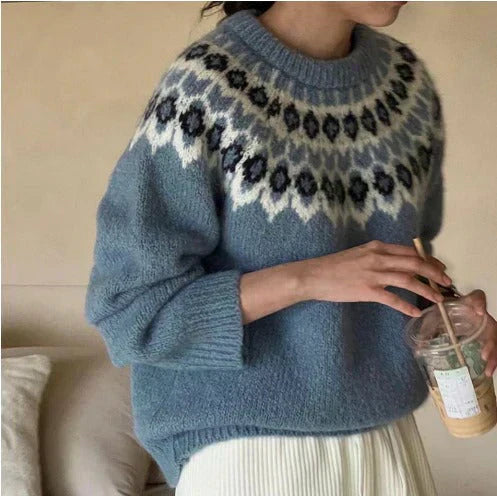 Sophie | Stilvolle Jacquard-Strickjacke