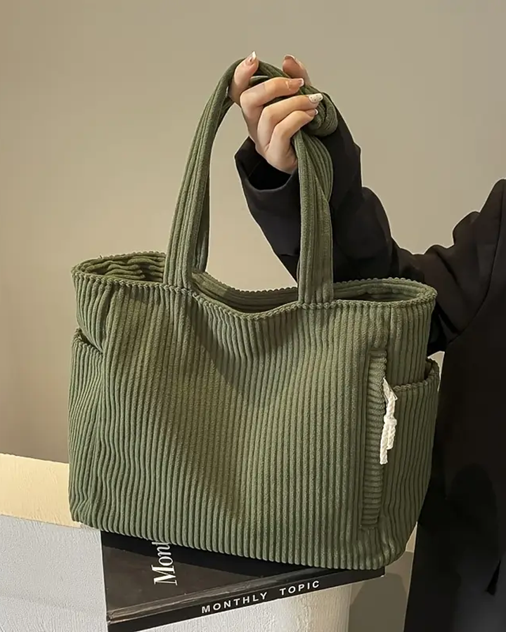 Tilda | Gerippte Tragetasche mit Kordeldetail