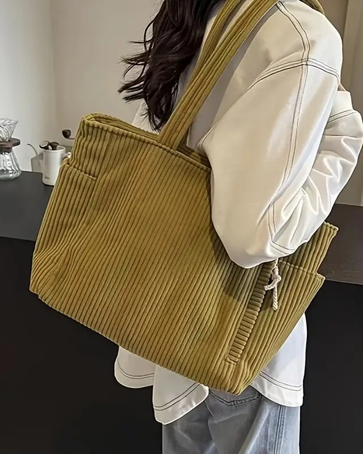 Tilda | Gerippte Tragetasche mit Kordeldetail