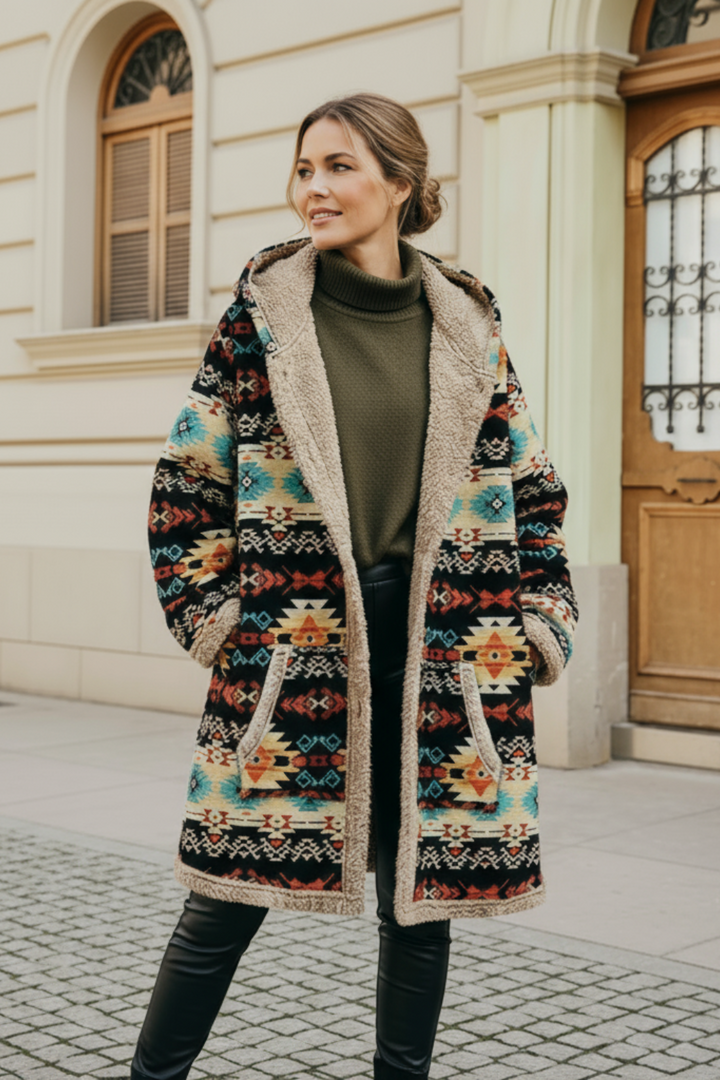 Zoe | Stilvolle Jacke mit geometrischem Druck