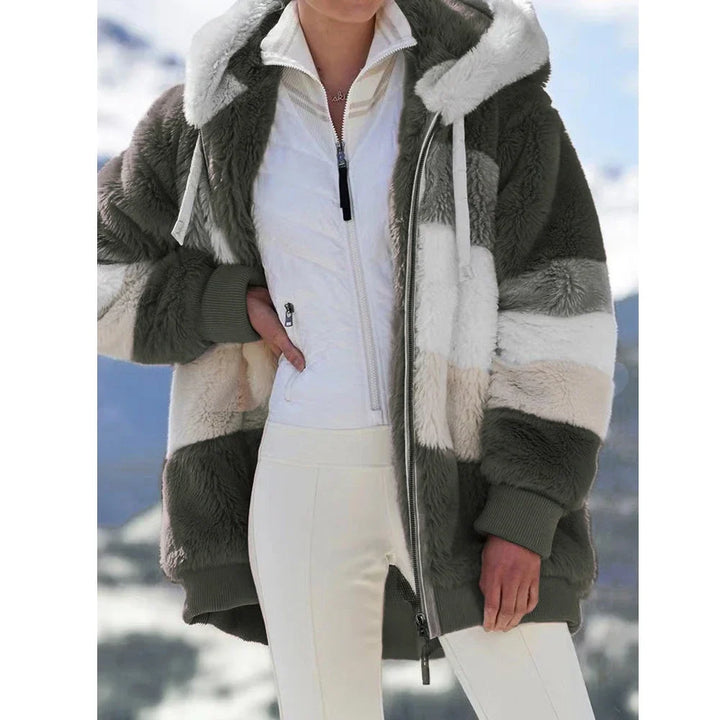 Hazel | Oversized-Jacke mit Kapuze, Taschen und Reißverschluss