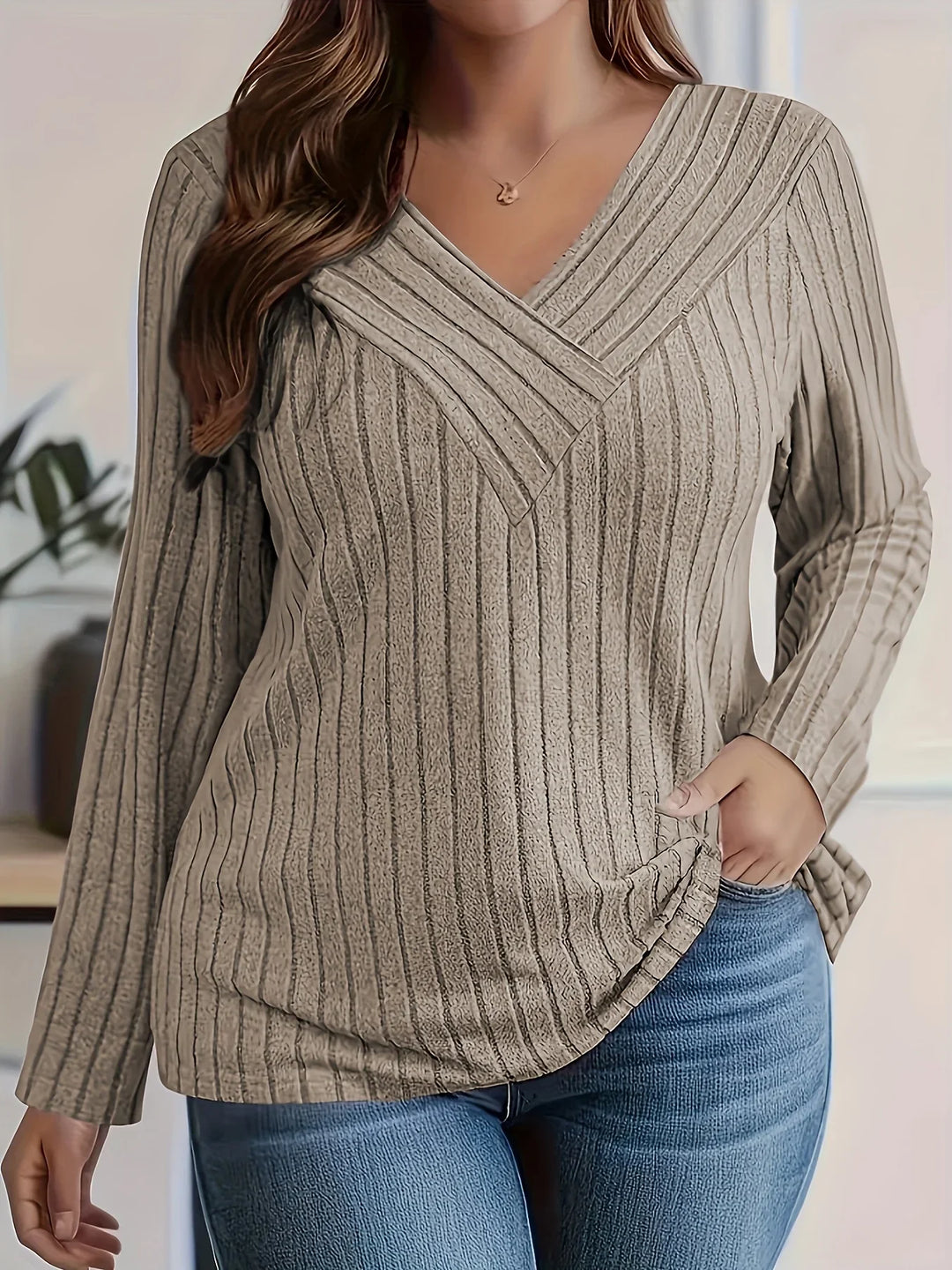 Louise | Gerippter Langarm-Top