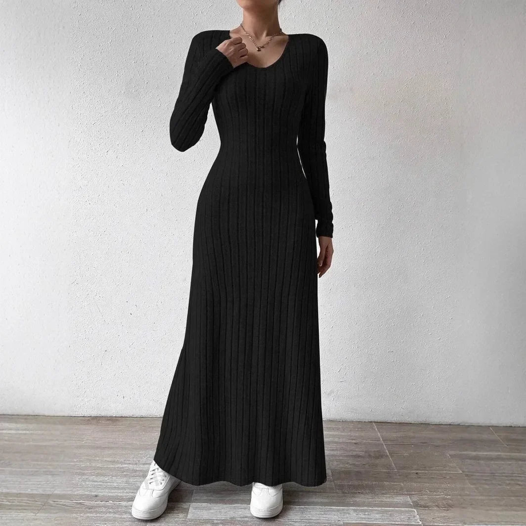 Isla | Stilvolles Strickkleid mit langen Ärmeln