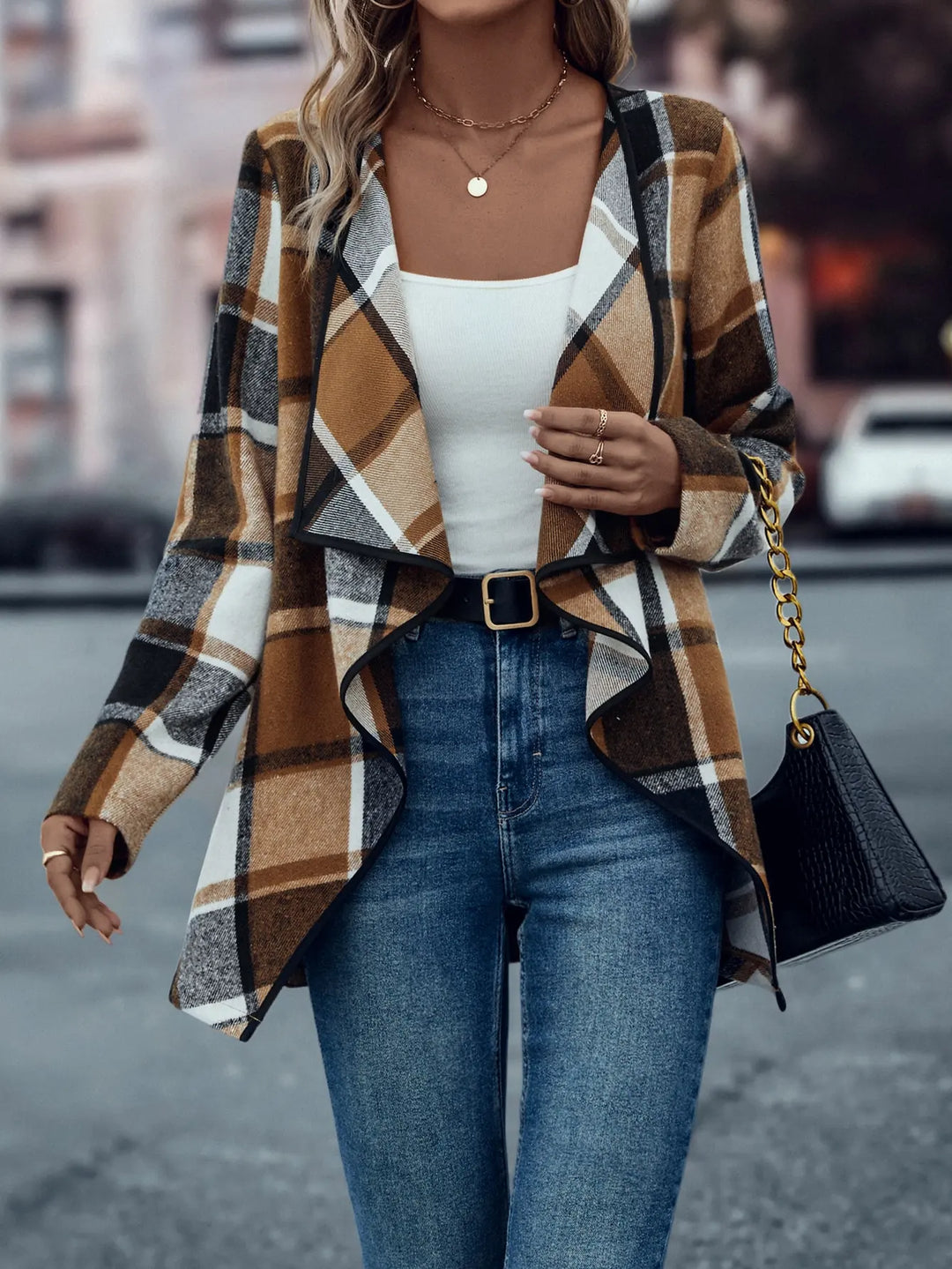 Claudia | Elegante karierte Jacke