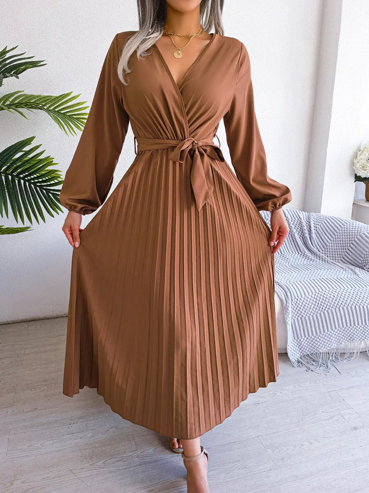 Marisol | Stilvolles, plissiertes Maxikleid