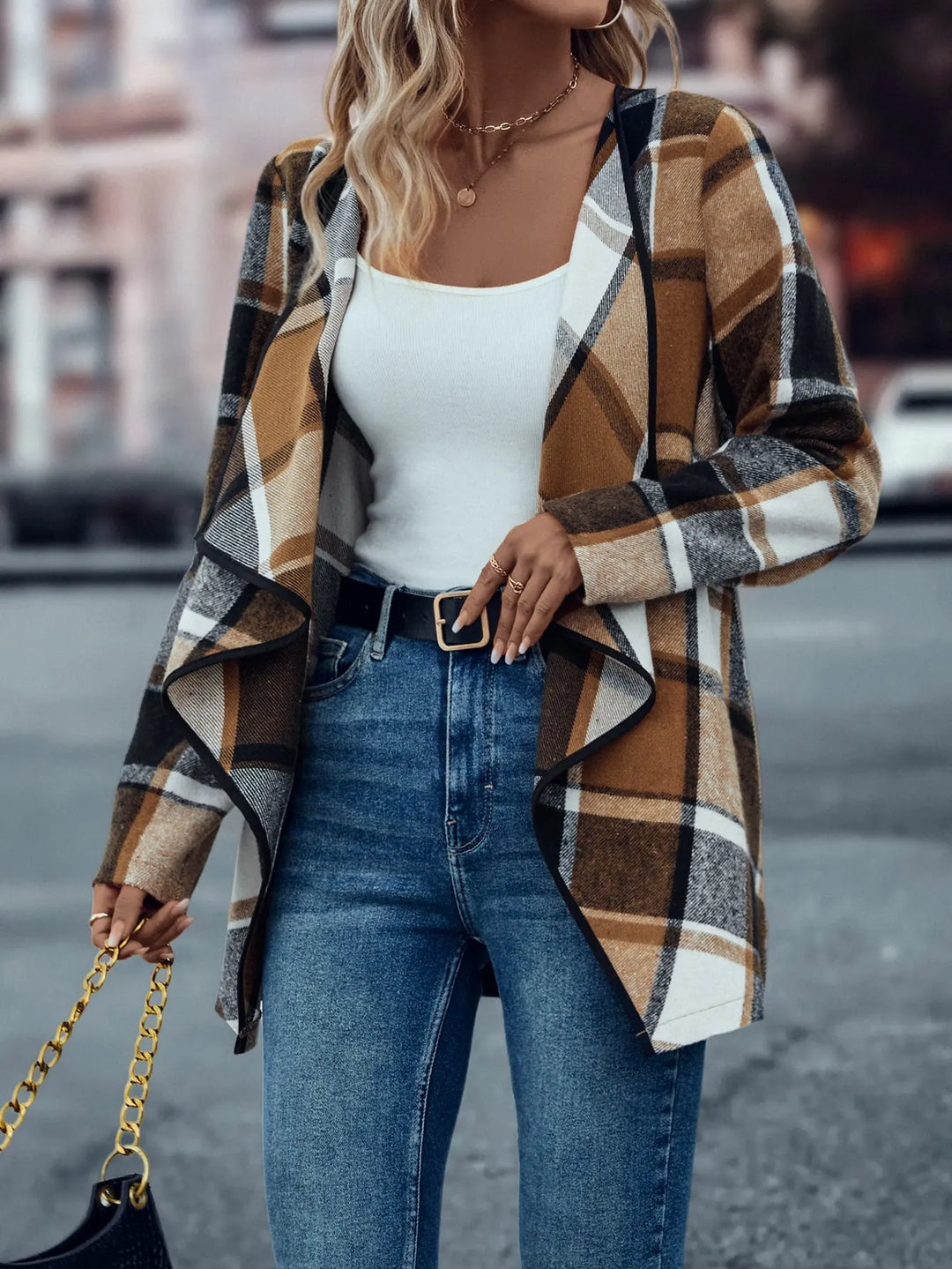 Claudia | Elegante karierte Jacke