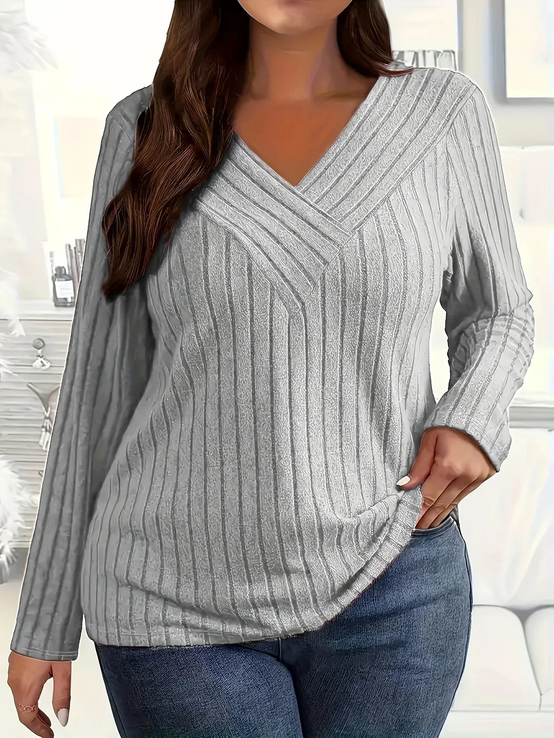 Louise | Gerippter Langarm-Top