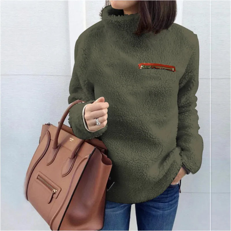 Elena | Teddyfell Rollkragenpullover