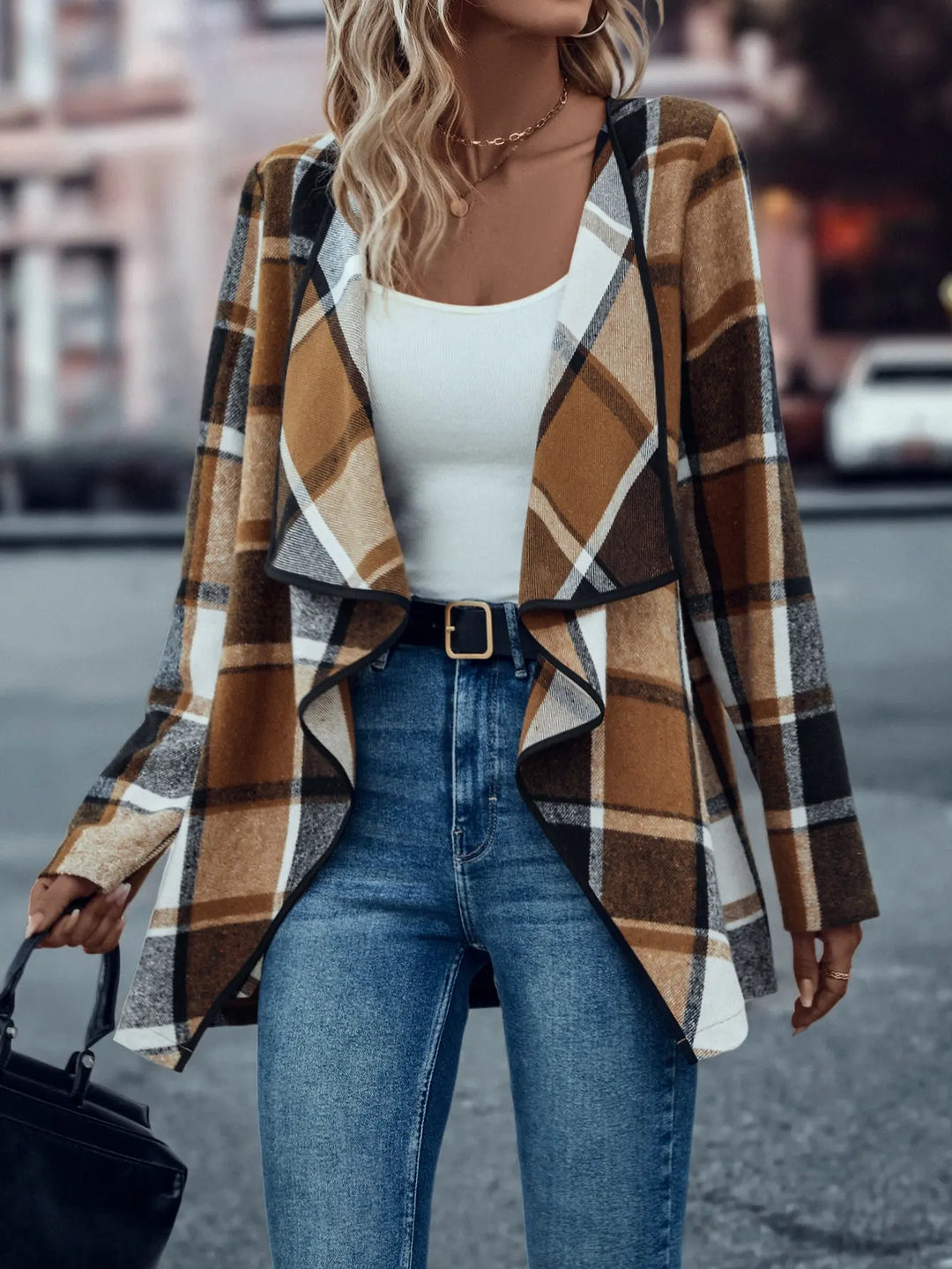 Claudia | Elegante karierte Jacke