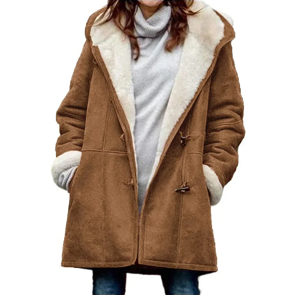 Aria | Warme oversized Jacke mit Kapuze