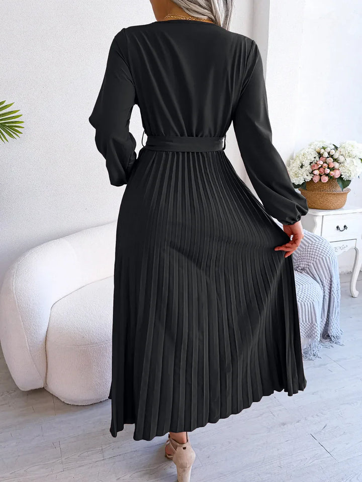 Marisol | Stilvolles, plissiertes Maxikleid