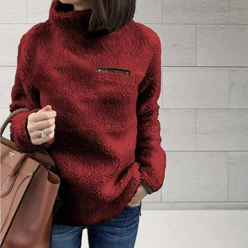 Elena | Teddyfell Rollkragenpullover