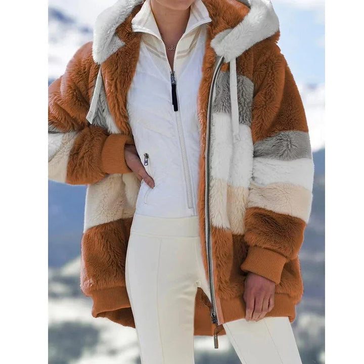 Hazel | Oversized-Jacke mit Kapuze, Taschen und Reißverschluss