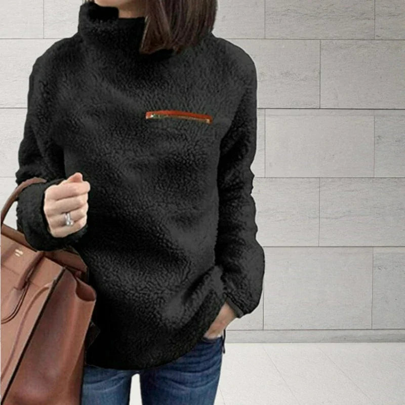 Elena | Teddyfell Rollkragenpullover