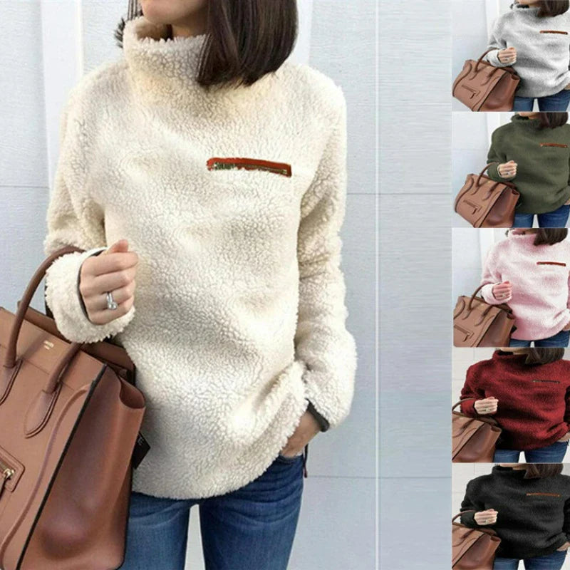 Elena | Teddyfell Rollkragenpullover