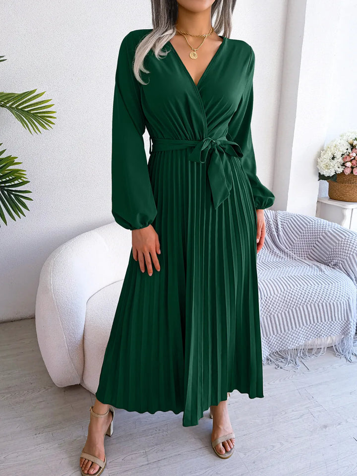 Marisol | Stilvolles, plissiertes Maxikleid