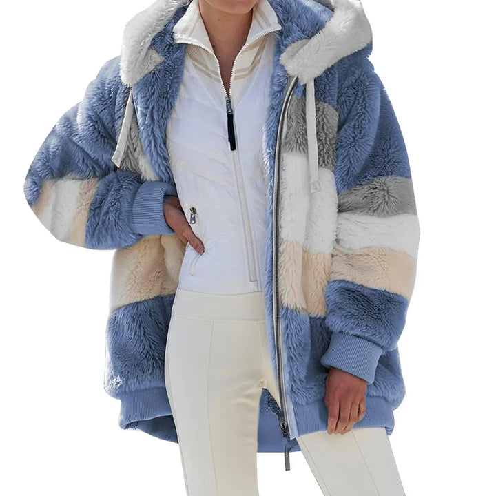 Hazel | Oversized-Jacke mit Kapuze, Taschen und Reißverschluss