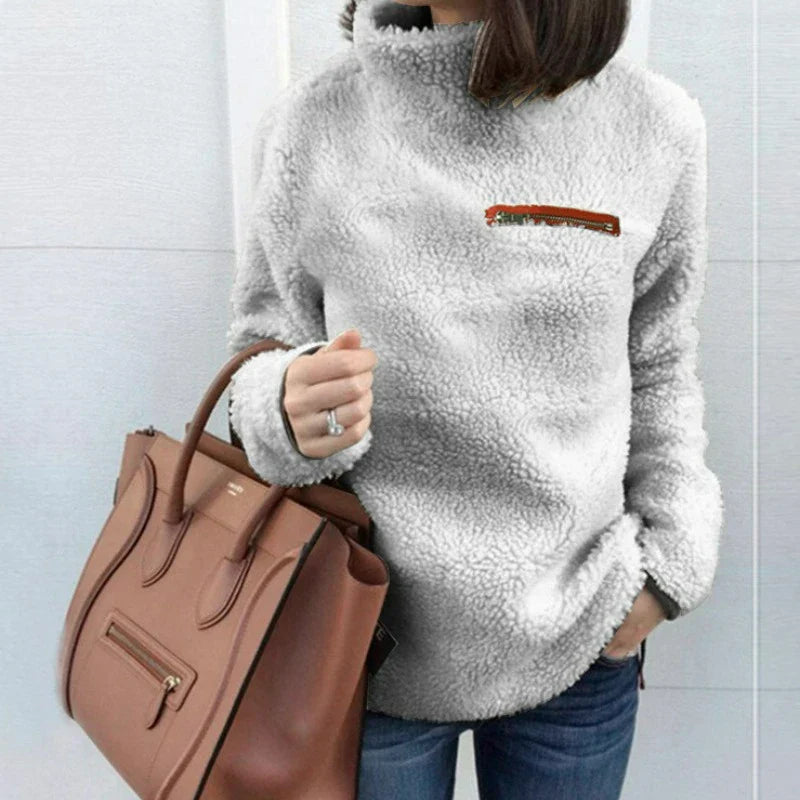 Elena | Teddyfell Rollkragenpullover