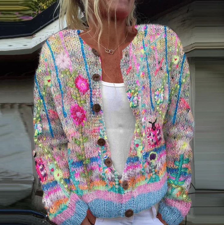 Sanne | Eleganter Cardigan mit Blumenprint