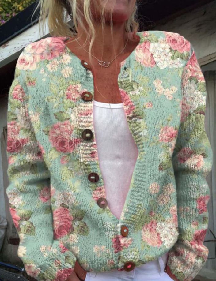 Sanne | Eleganter Cardigan mit Blumenprint