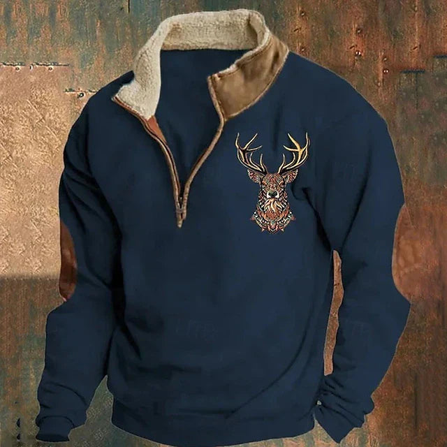 Christos | Premium Pullover mit Hirschdetail