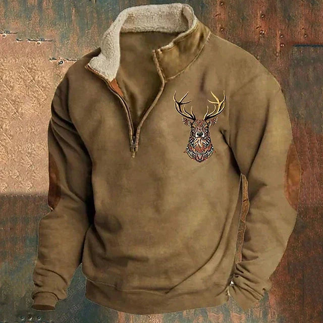 Christos | Premium Pullover mit Hirschdetail