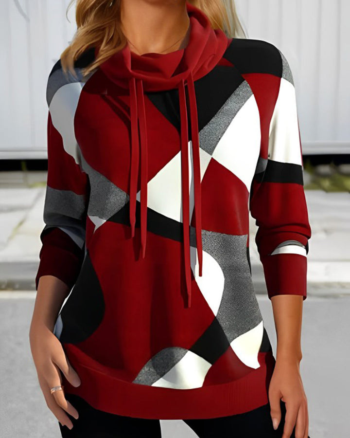 Clara | Pullover mit künstlerischem Druck und Kapuze