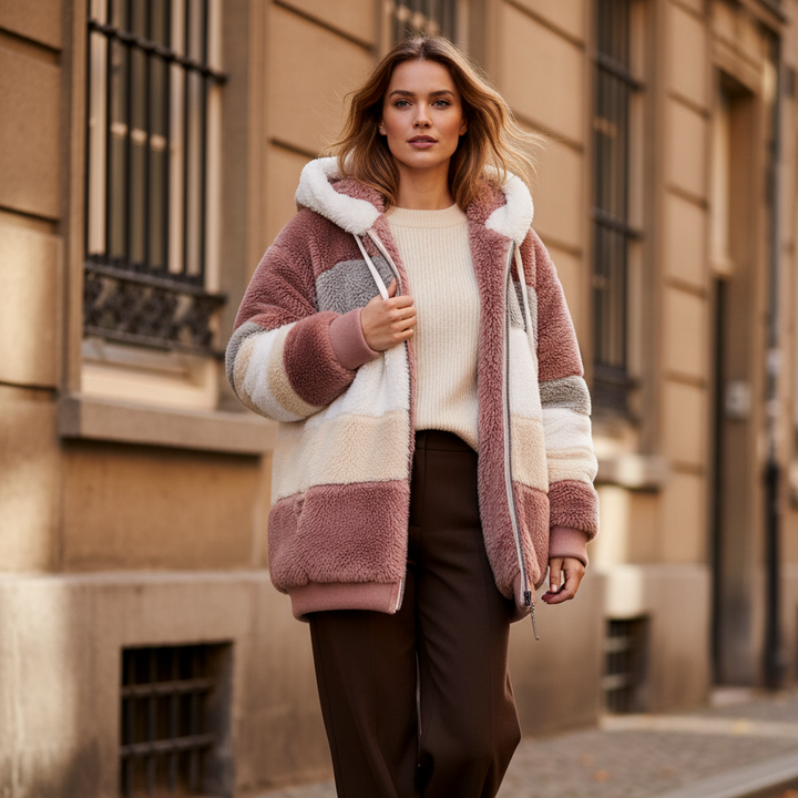 Hazel | Oversized-Jacke mit Kapuze, Taschen und Reißverschluss