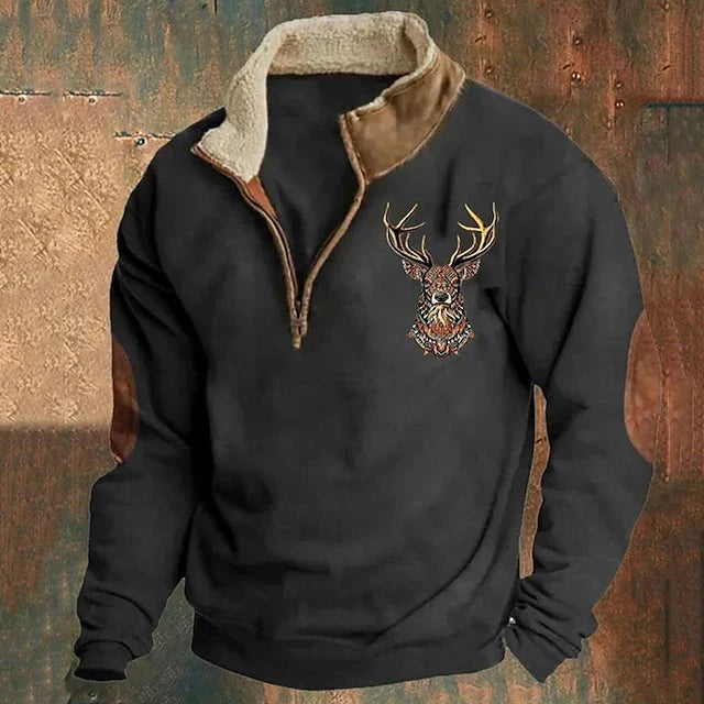 Christos | Premium Pullover mit Hirschdetail